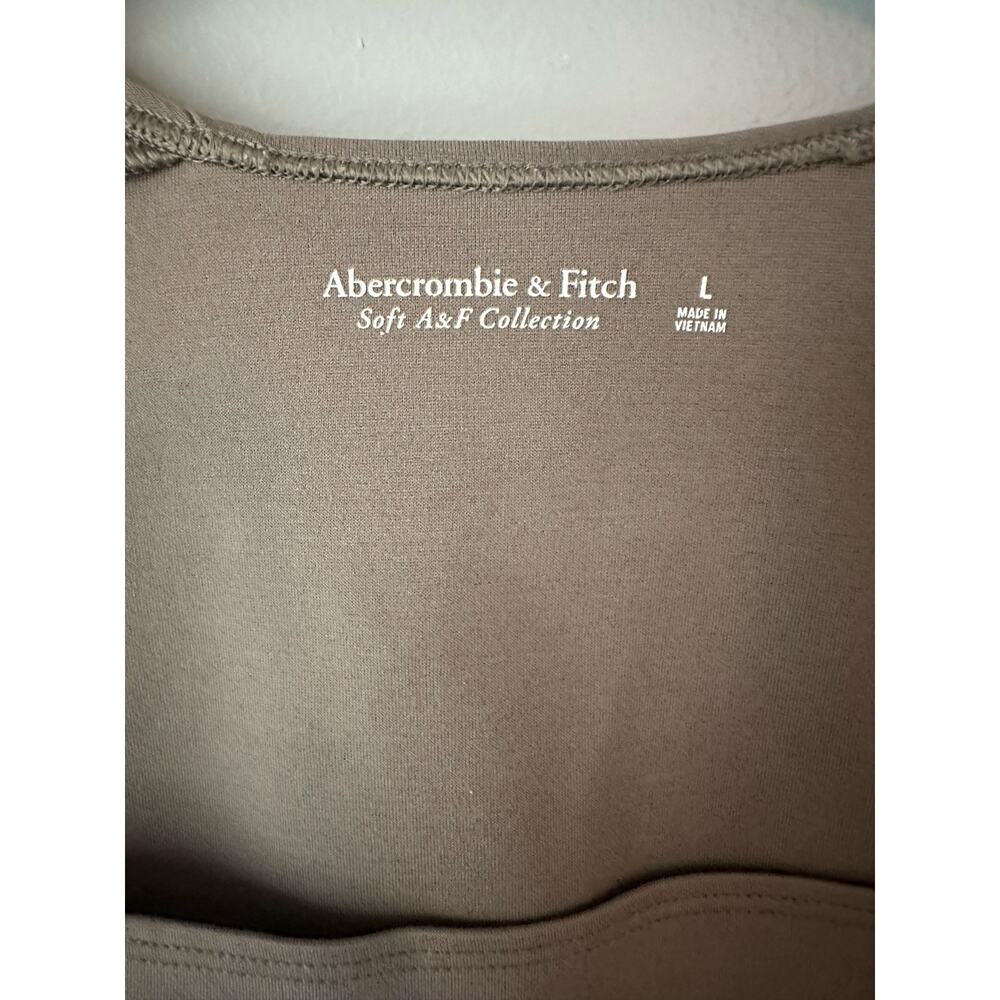 Abercrombie & Fitch Long Sleeve Square Neck Taupe Bodysuit Size Large - Picture 2 of 5